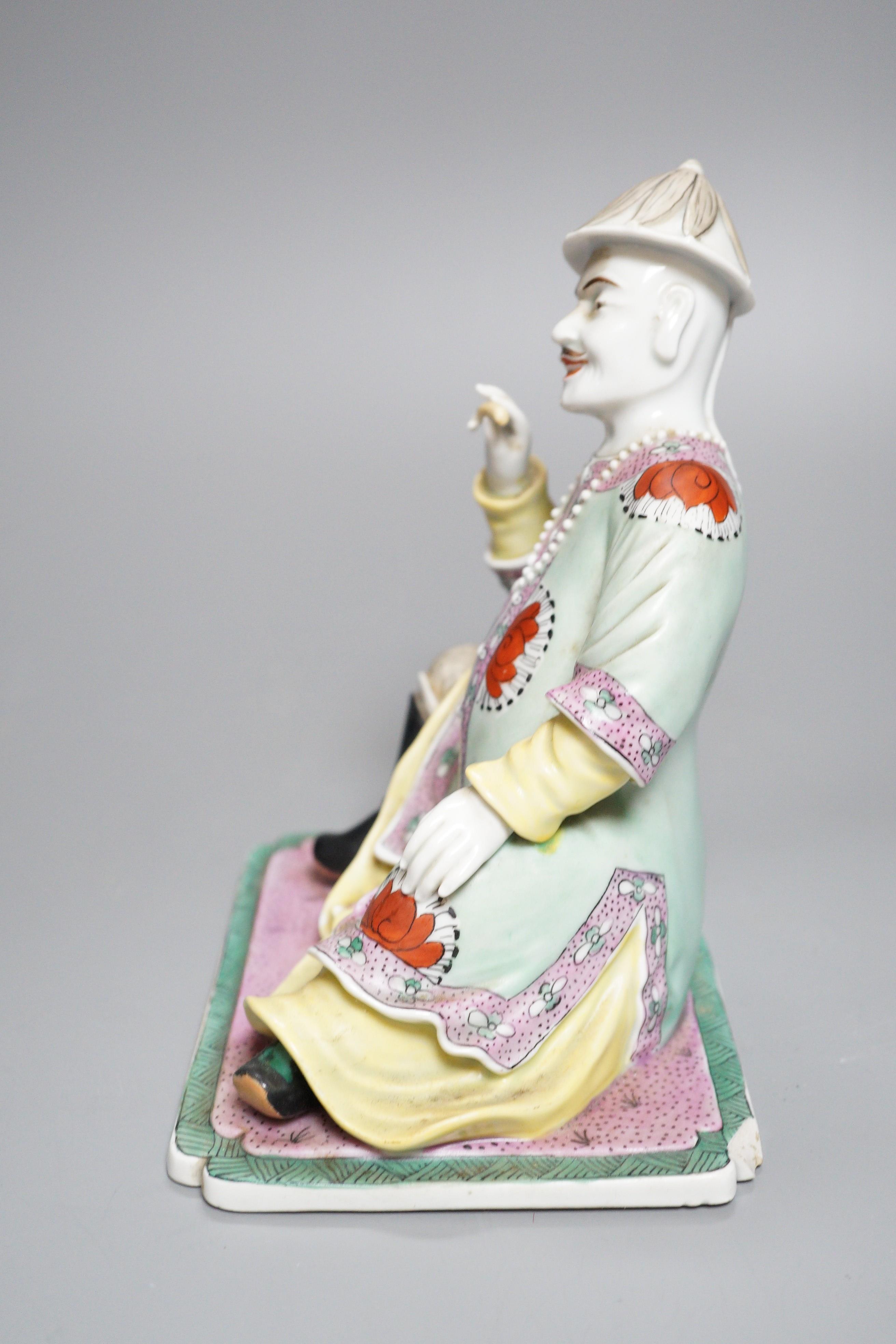 A Samson porcelain figure of a Chinese gentleman, 17cm